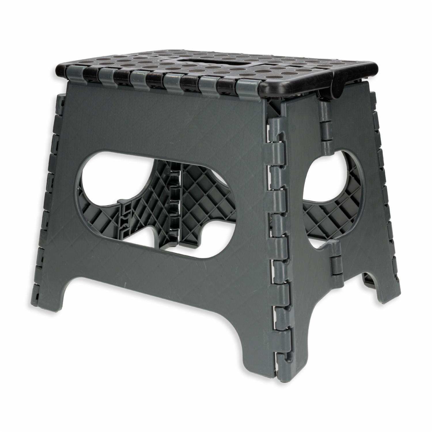 Banca Plegable Con Escalera Color Gris KYWI 33 Cm