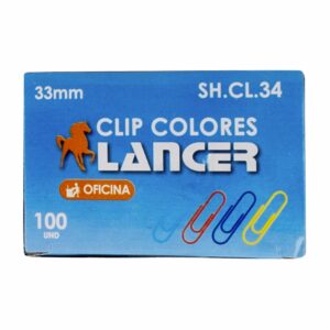 Clips Para Hojas De Colores 33 MM LANCER X 100 Uds