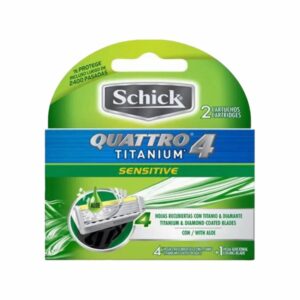 Repuesto Afeitadora Caballero Quattro 4 Titanium Sensitive SCHICK X 2 Uds