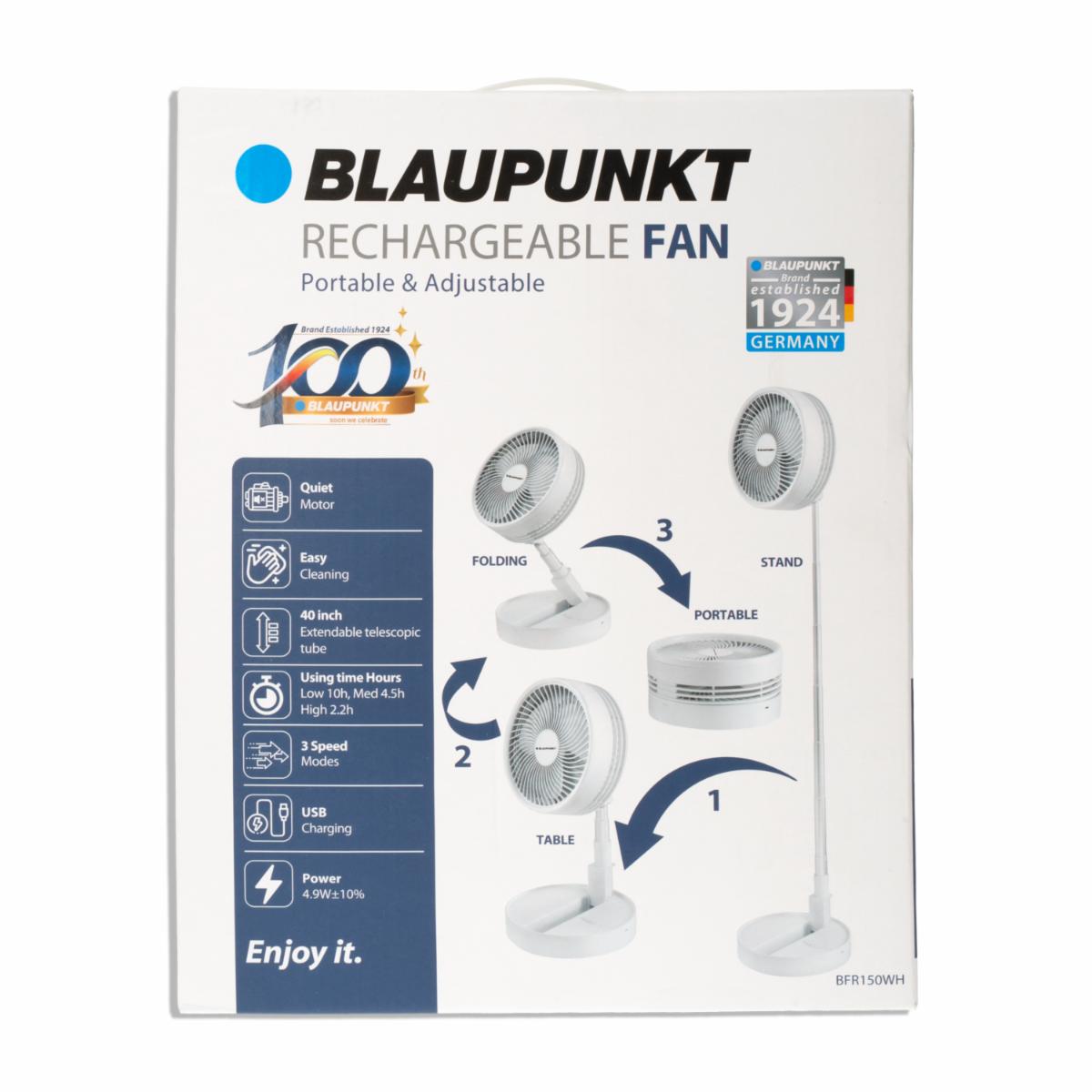 Mini Ventilador Plegable Recargable 40″ BLAUPUNKT BFR150WH