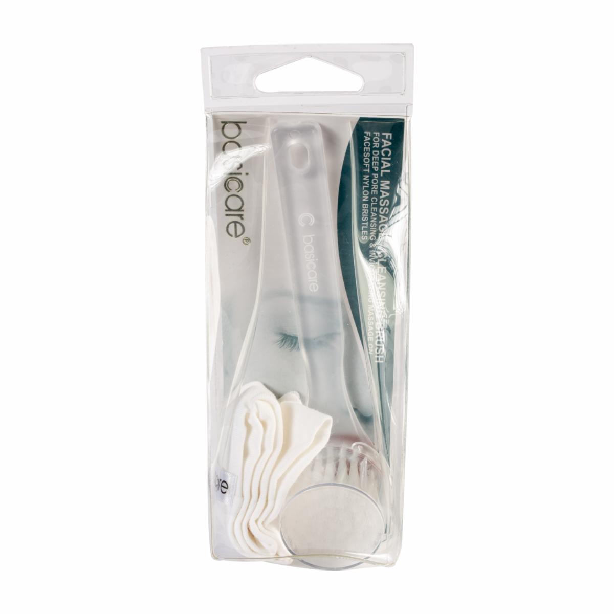 Brocha De Maquillaje Para Masaje Y Limpieza Facial BASICARE Con Mango Ergonómico De 15Cm