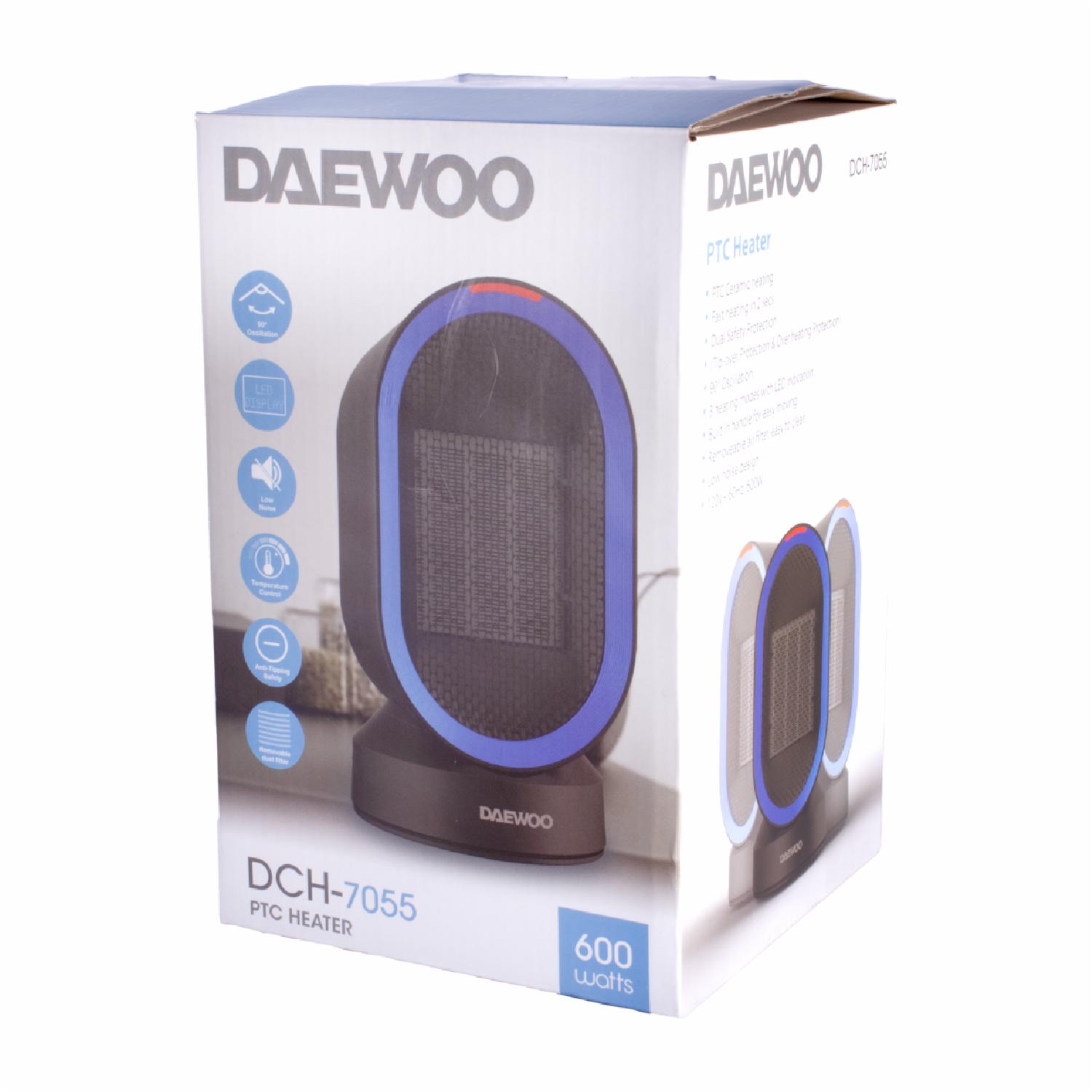 Calefactor Eléctrico Para interiores Modelo DCH-7055 DAEWOO 600 Watts - Imagen 3