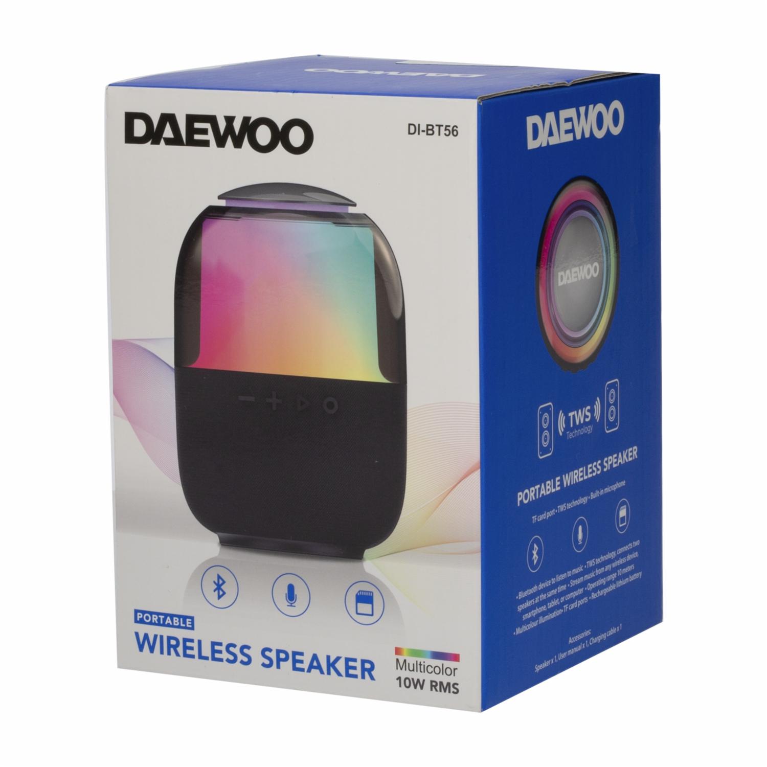 Parlante DI-BT56 TWS Iluminación Multicolor DAEWOO Negro