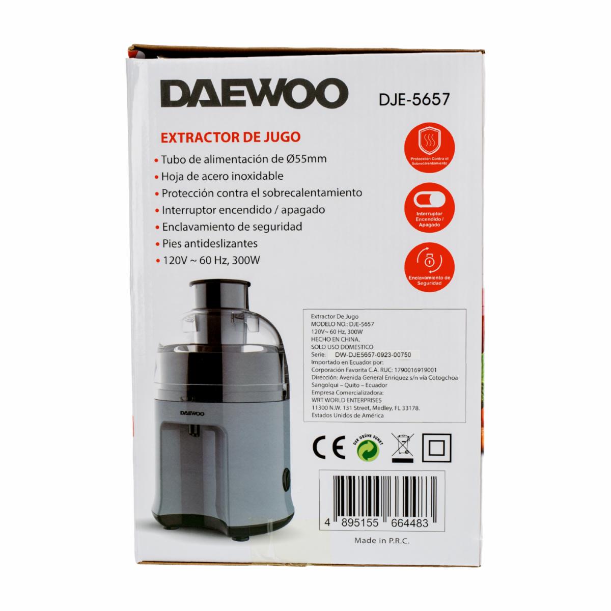 Extractor De Jugos Modelo DJE-5657 DAEWOO 120V