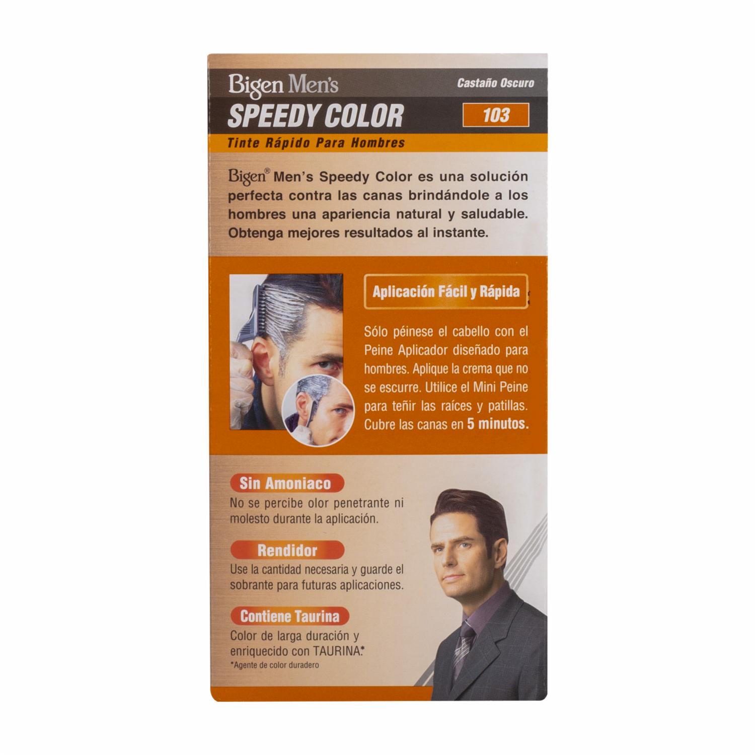 Tinte De Cabello En Crema Sin Amoníaco N° 103 Castaño Oscuro BIGEN MEN’S 1 Kit + Peine