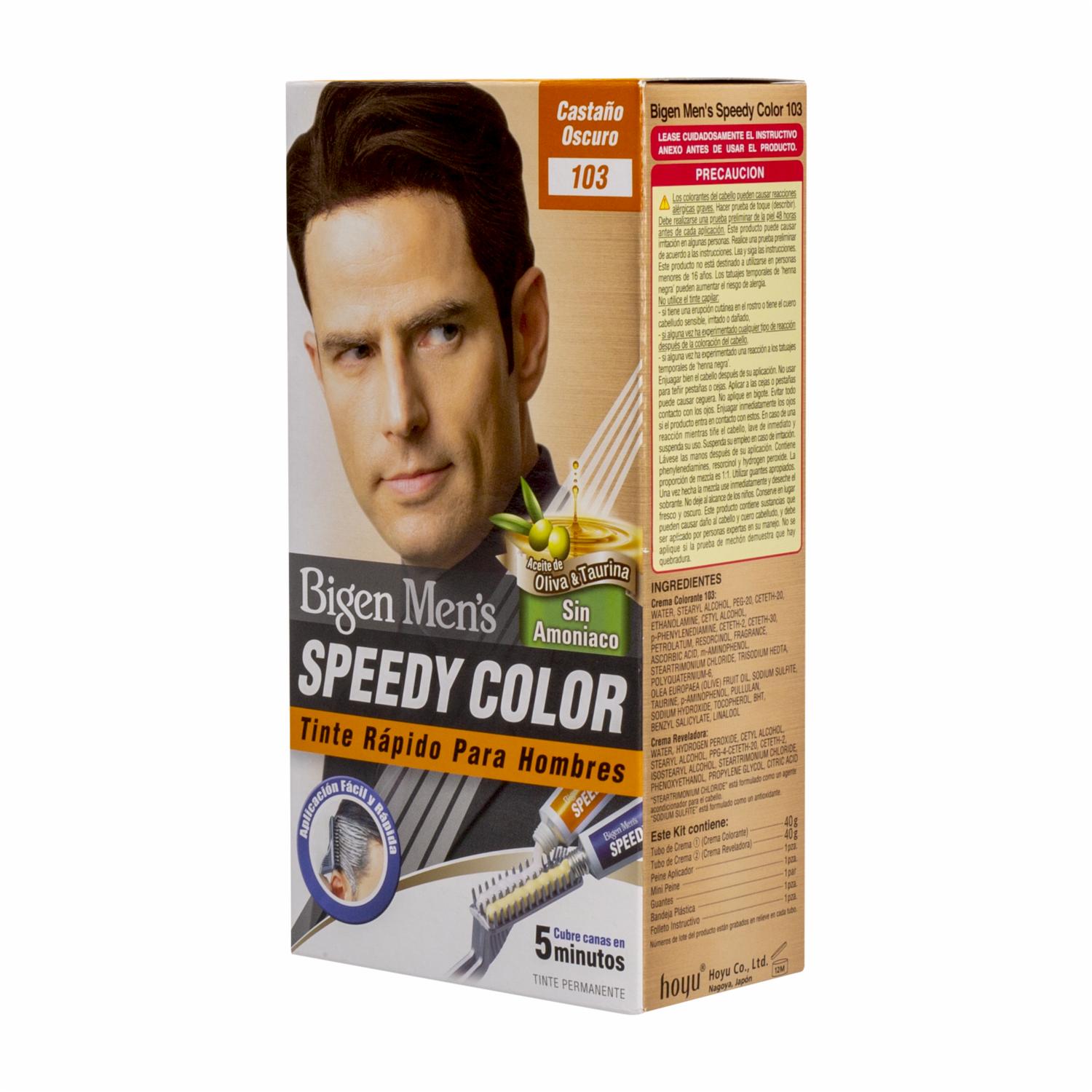 Tinte De Cabello En Crema Sin Amoníaco N° 103 Castaño Oscuro BIGEN MEN’S 1 Kit + Peine