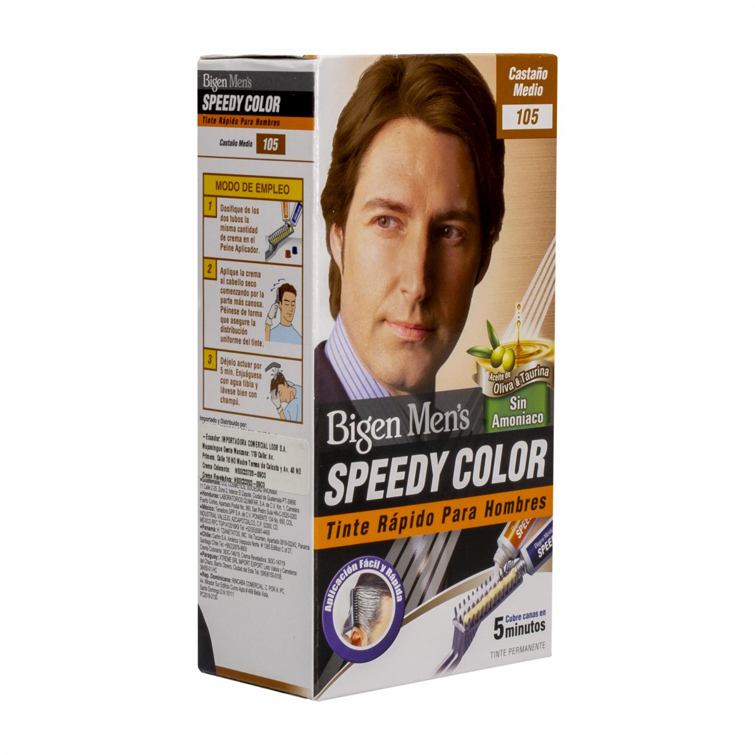 Tinte De Cabello En Crema Sin Amoníaco N° 105 Castaño Mediano BIGEN MEN’S 1 Kit + Peine