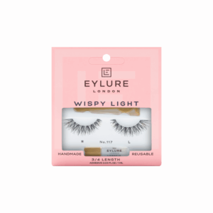 Pestañas Postizas De Banda Wispy Light N°117 + Adhesivo EYLURE LONDON 1 Par