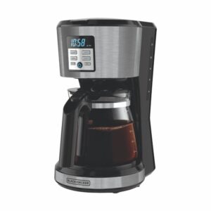 Cafetera Programable Con Filtro Y Jarra De Vidrio CM1331S-LA BLACK & DECKER 12 Tazas