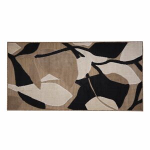 Alfombra Ramas Negro Con Beige BALTA 150 X 80 Cm