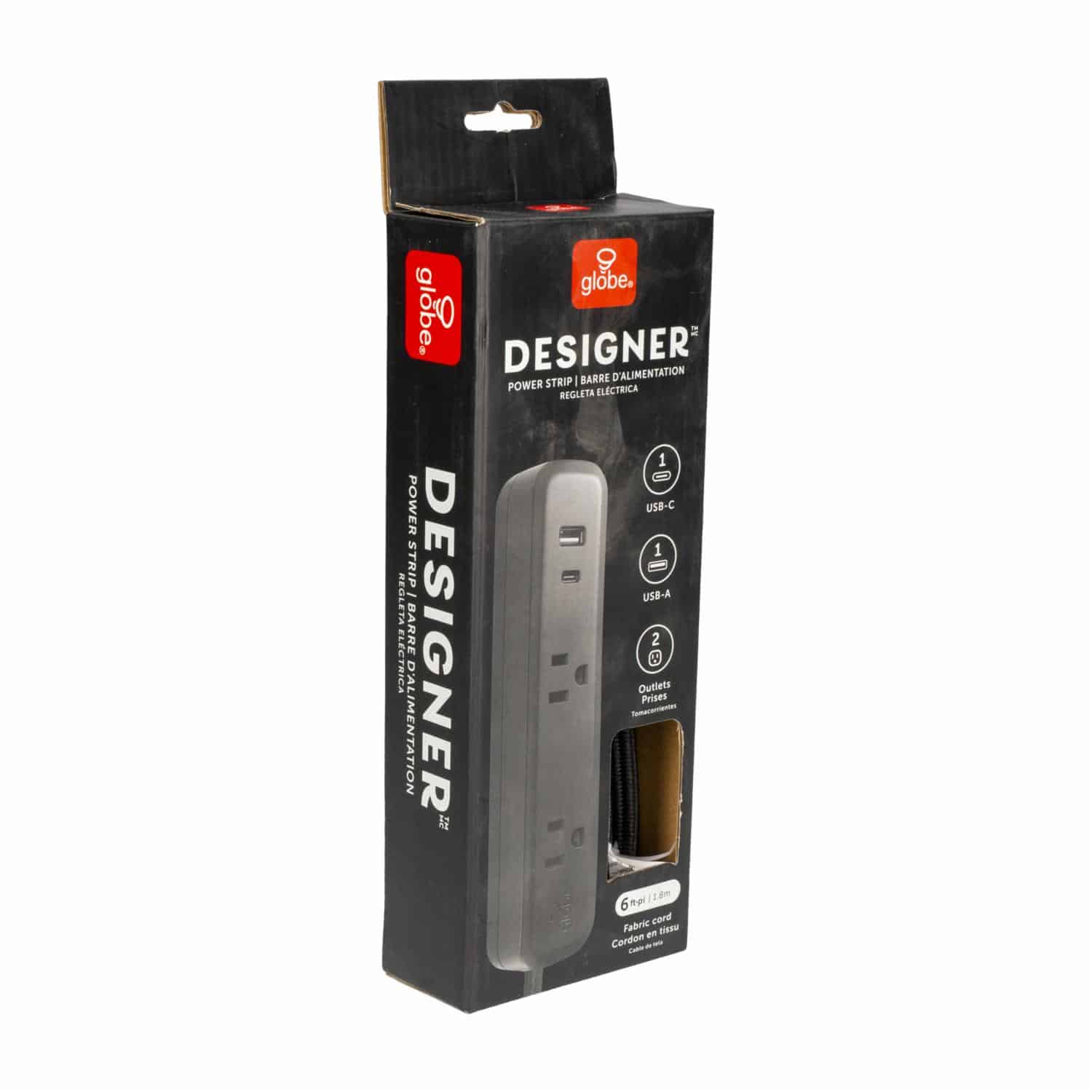 Multitoma Eléctrica Con USB Negro GLOBE Unidad - Imagen 3