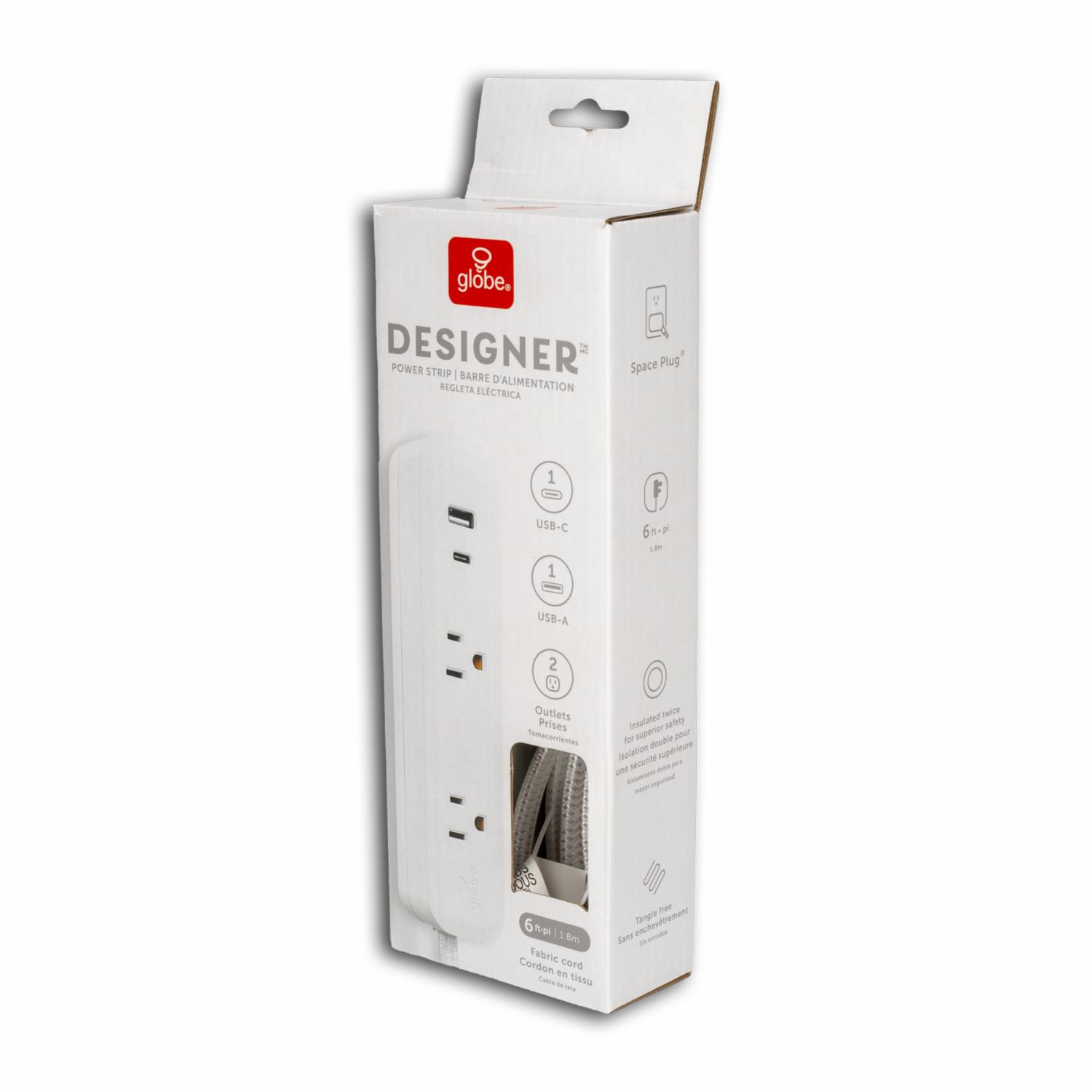 Multitoma Eléctrica Con USB Blanco GLOBE Unidad
