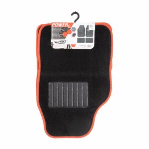 Moqueta Para Auto Power Negra Y Rojo CUSTO 4 Piezas