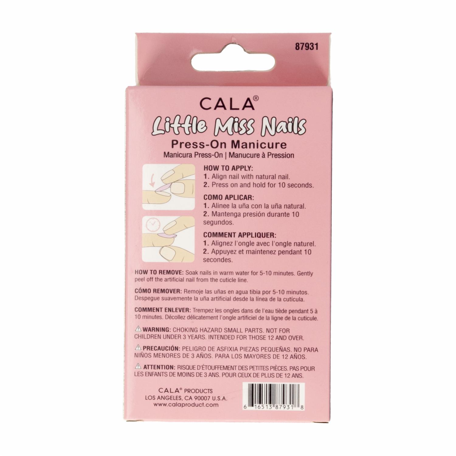 Uñas Postizas Negro Y Rosado CALA 24 Piezas