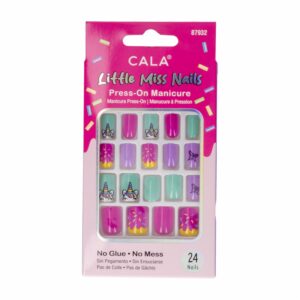 Uñas Postizas Rosado Y Lila CALA 24 Piezas
