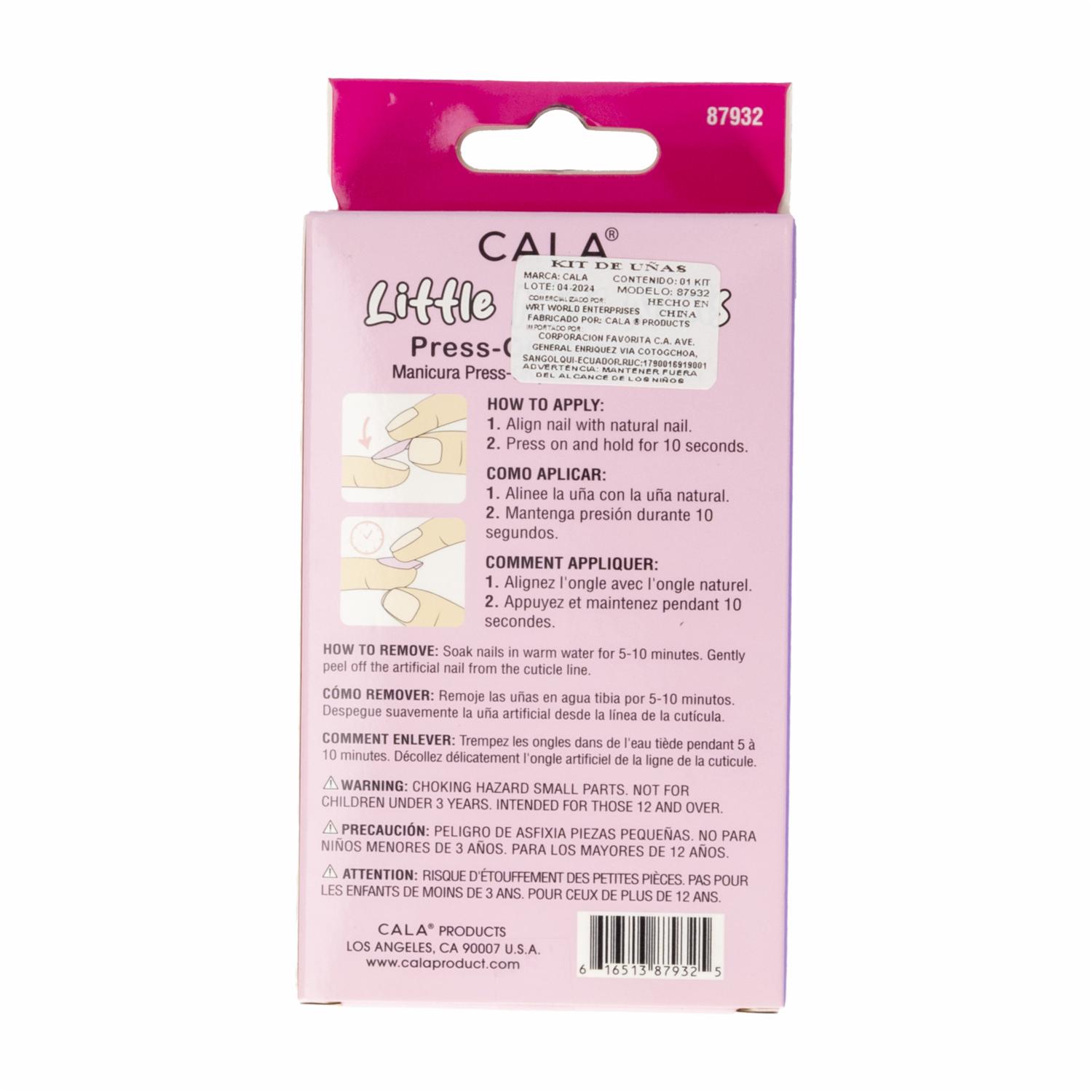 Uñas Postizas Rosado Y Lila CALA 24 Piezas