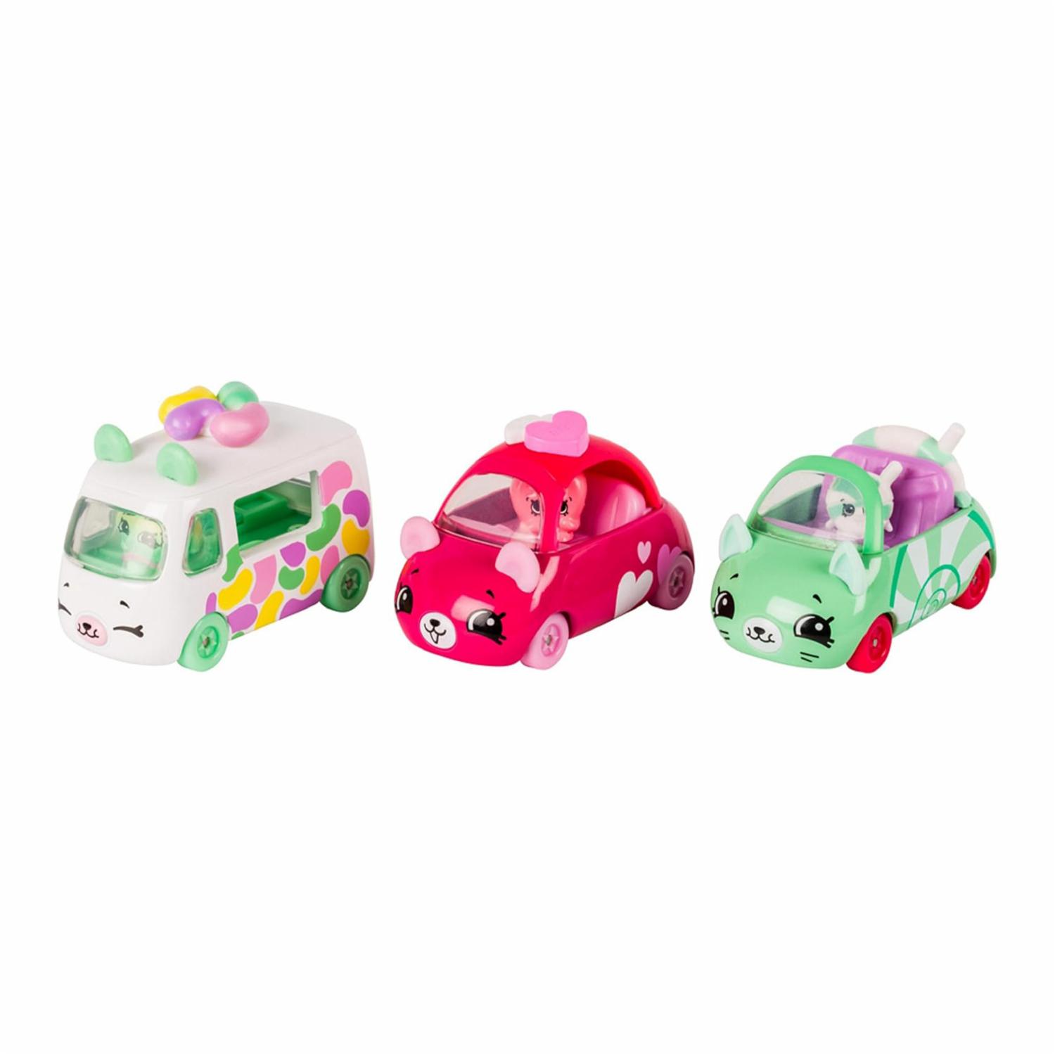 Set De 3 Mini Autos Cutie Cars SHOPKINS Modelos Surtidos