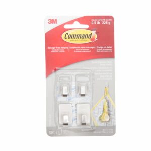 Ganchos Metálicos Pequeño Acero Inoxidable COMMAND X 4 Uds