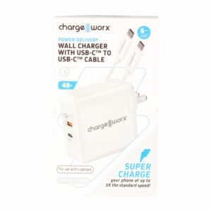Cargador De Pared Cable USB-C A Lightning IPhone CHARGE WORX 20 W