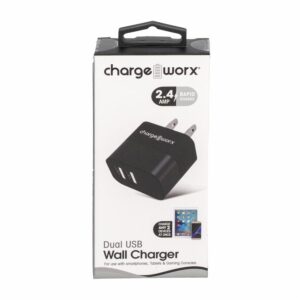Cargador De Pared Usb 2.4 Amp Metal Negro CHARGE WORX Unidad