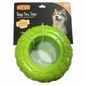 Juguete Para Mascota Diseño Llanta Verde 4DOGS Unidad