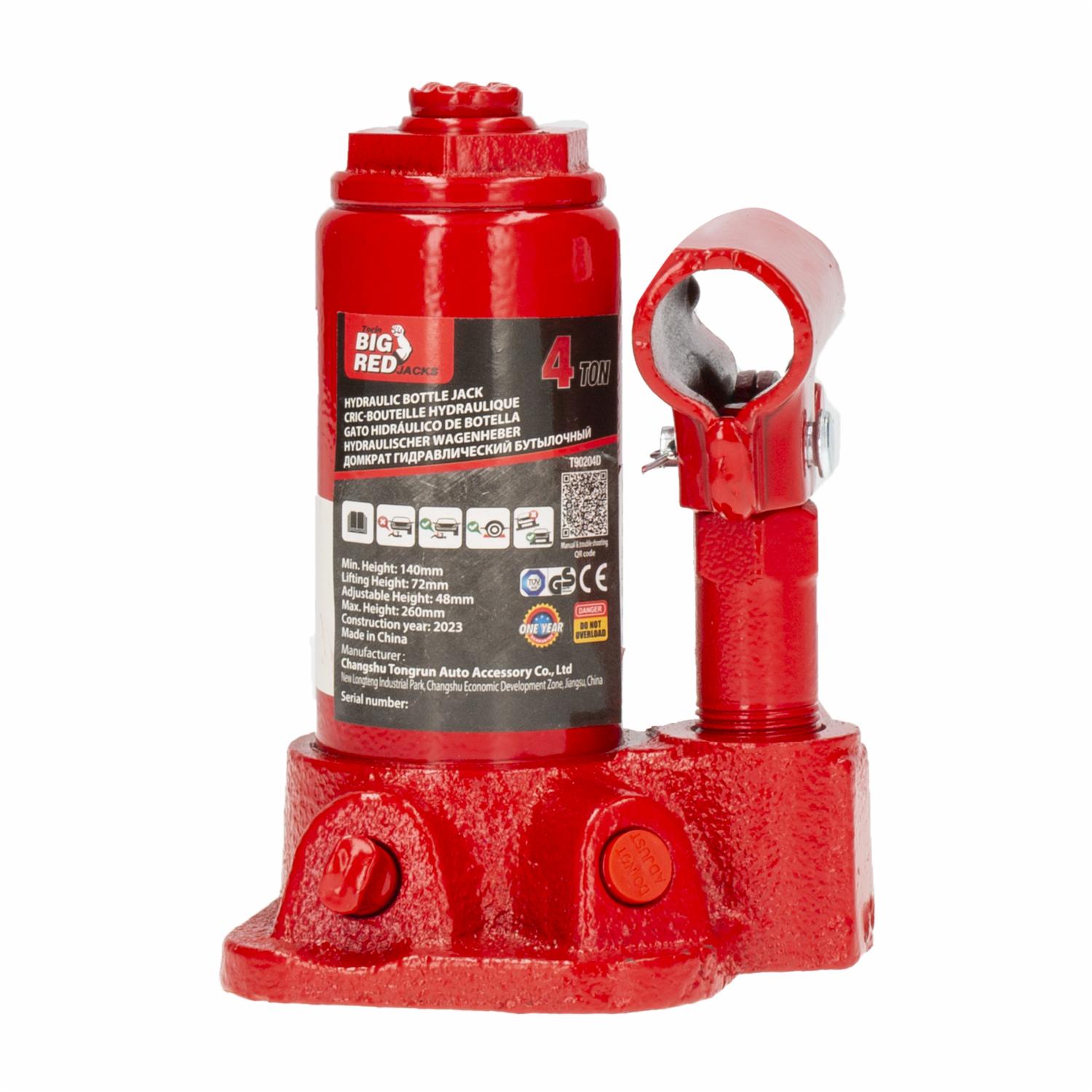 Gata Hidráulica Tipo Botella Para Vehículo BIG RED 4 Toneladas