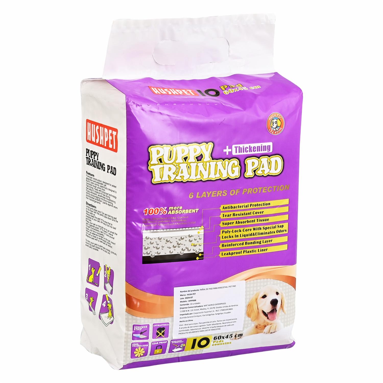 Pañal Para Mascotas Tapete De Piso HUSHPET X 10 Uds - Imagen 2