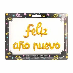 Globo Aluminio Dorado Feliz Año IMPORTADORA CUMPLEAÑOS Unidad