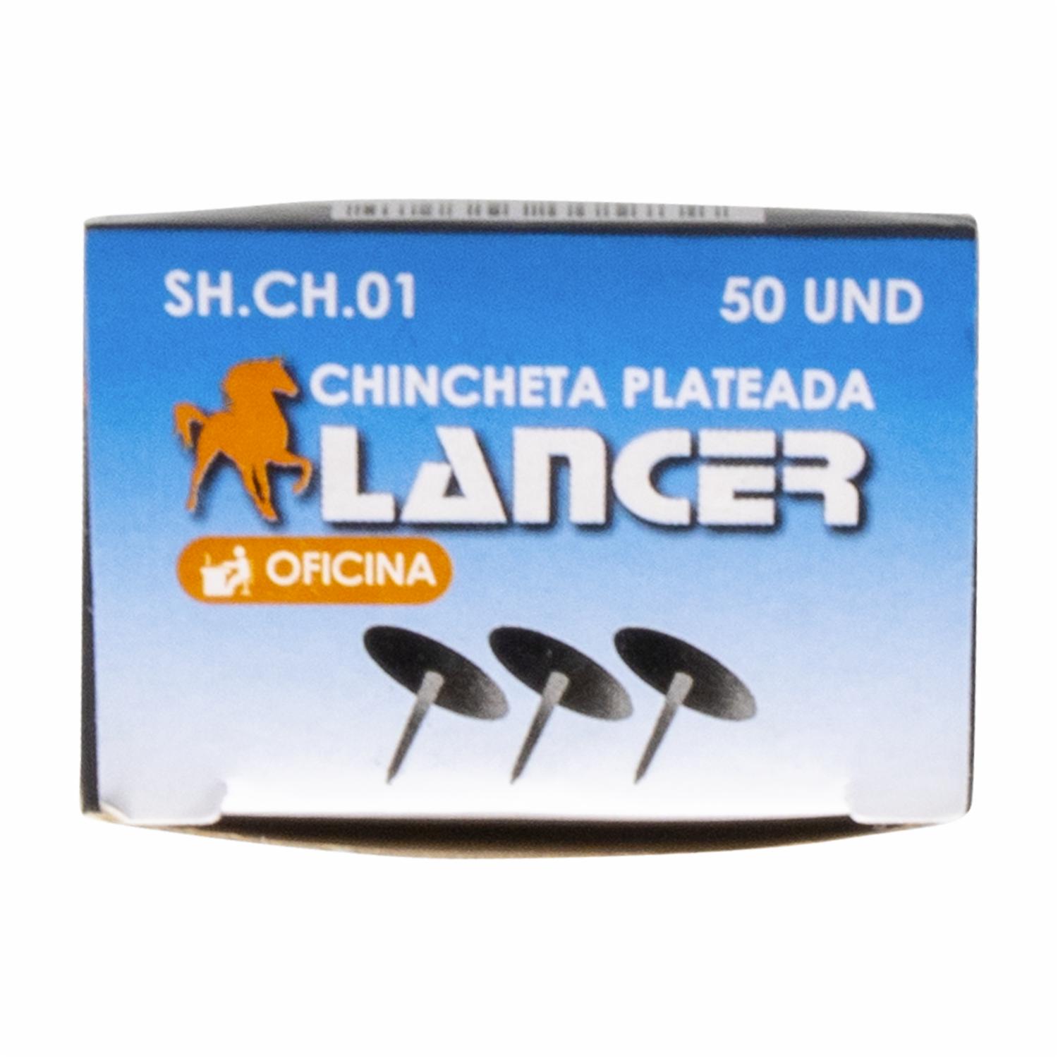 Chincheta Para Corcho Plateada LANCER 50 Uds - Imagen 2