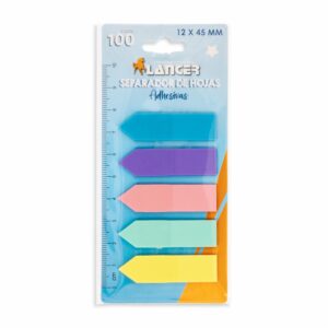 Separadores De Hojas Adhesivos Tamaños Surtidos 5 Colores LANCER Unidad