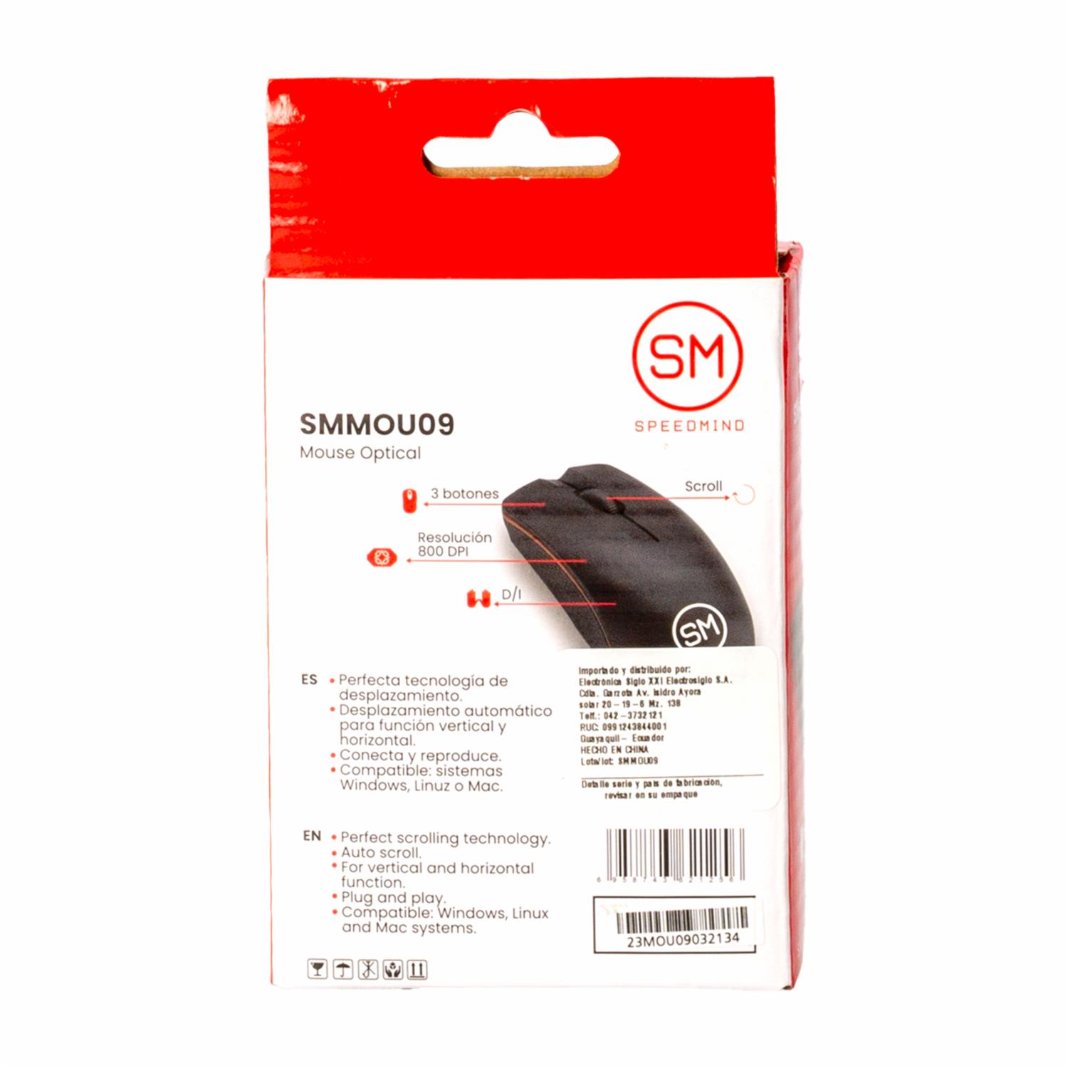 Mouse Speedmind Negro SPEEDMIND Con Cable