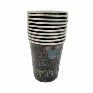 Vaso 8 Oz Neon IMPORTADORA CUMPLEAÑOS X 10 Uds