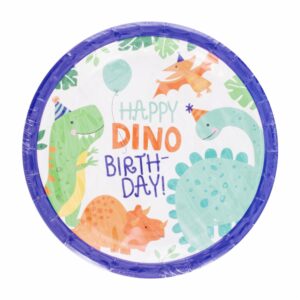 Platos Desechables Diseño Dino Feliz Cumpleaños 18 Cm IMPORTADORA CUMPLEAÑOS X 10 Uds