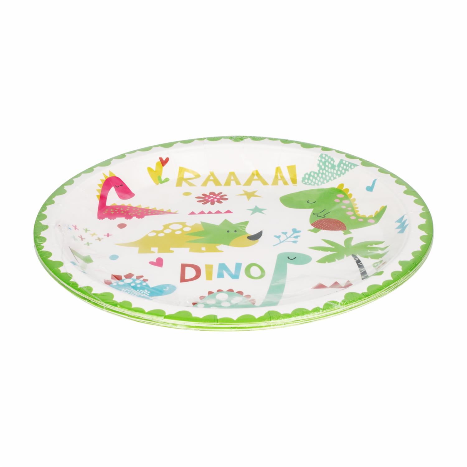 Platos Desechables Diseño Dino Feliz Cumpleaños 23 Cm IMPORTADORA CUMPLEAÑOS X 10 Uds - Imagen 2