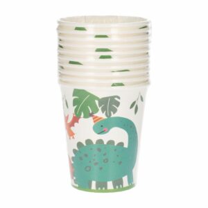 Vasos Desechables Diseño Dino 8 Onzas IMPORTADORA CUMPLEAÑOS X 10 Uds