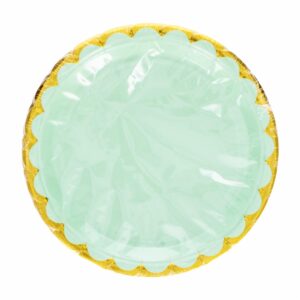 Platos Desechables Color Verde Menta 23 Cm IMPORTADORA CUMPLEAÑOS X 10 Uds