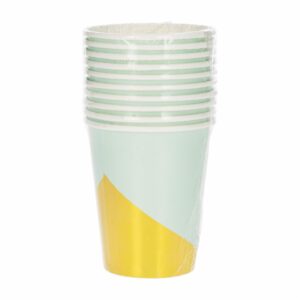 Vasos Desechables Color Verde Menta 8 Onzas IMPORTADORA CUMPLEAÑOS X 10 Uds