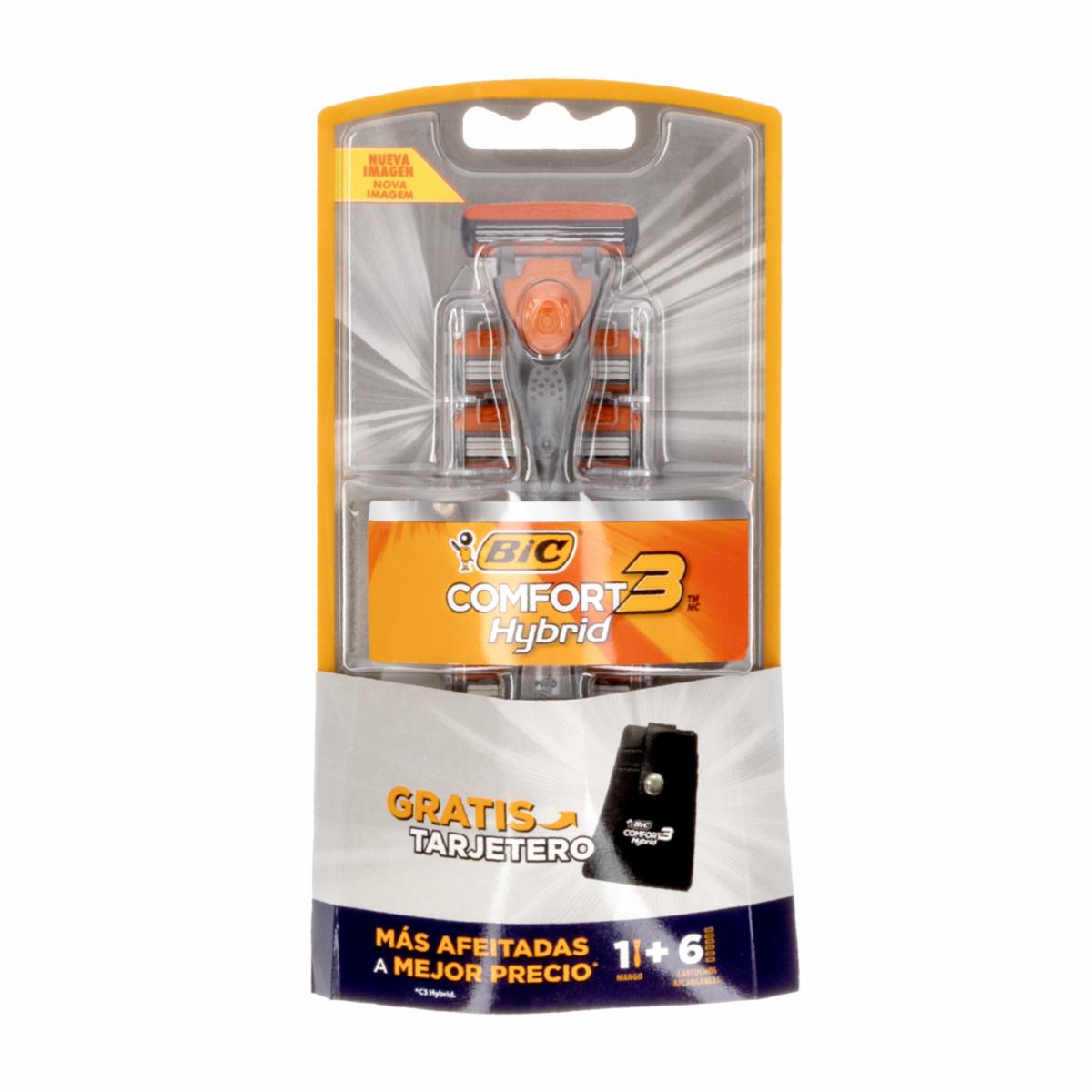 Afeitadora Hombre Comfort 3 Hybrid + 6 repuestos BIC Unidad