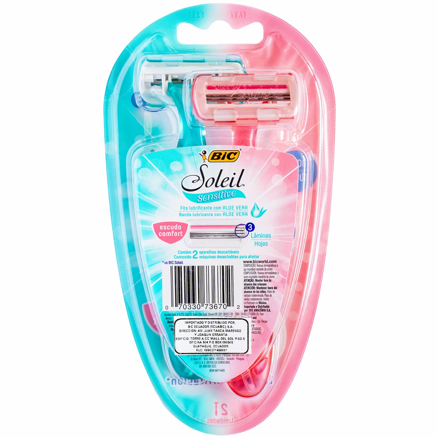 Razuradora Desechable De Mujer Solei Sensitive BIC 1X2 Unidades