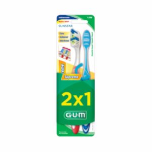 Cepillo Dental Supreme Cerdas Medianas GUM Pack X2 U
