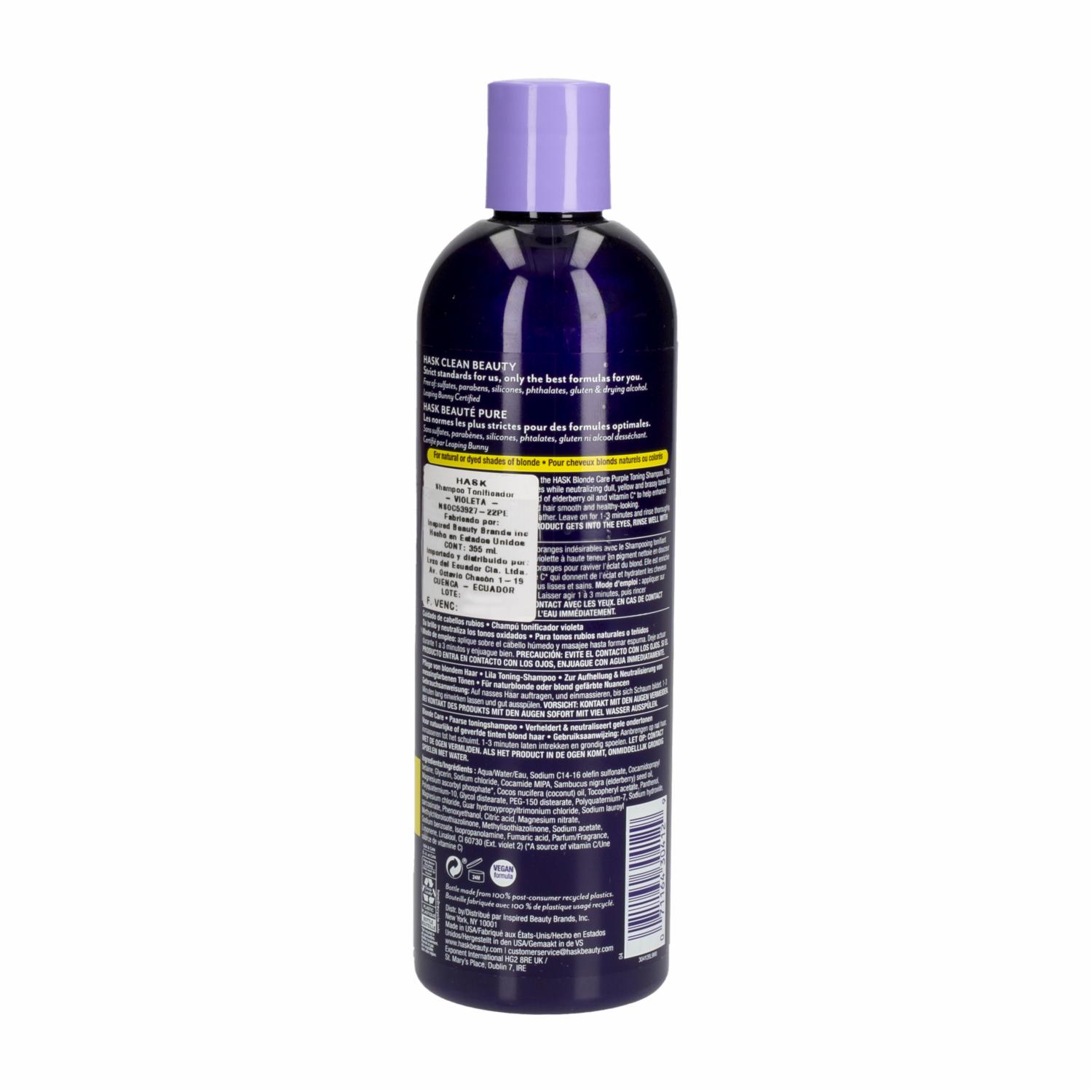 Shampoo De Cabello Blonde Care HASK 355 Ml - Imagen 2