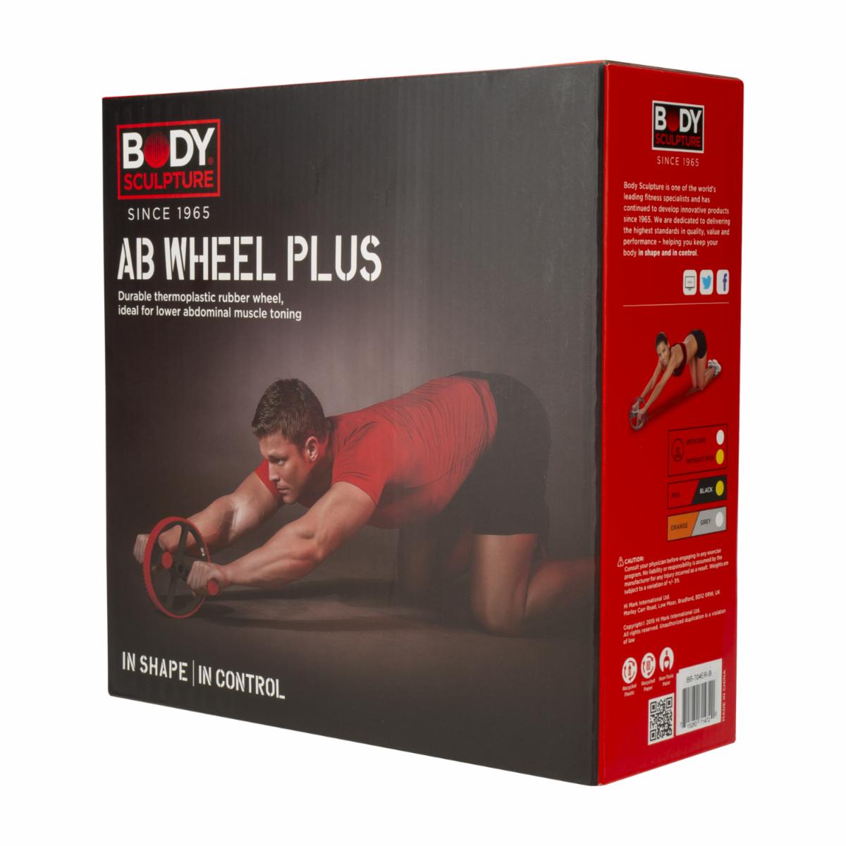 Rueda De Ejercicio Para Abdominales Plus Color Negro Y Rojo BODY SCULPTURE Desmontable