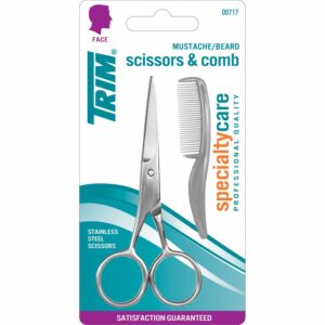 Tijera Para Bigote O Barba Con Peinilla De Acero Inoxidable TRIM Unidad