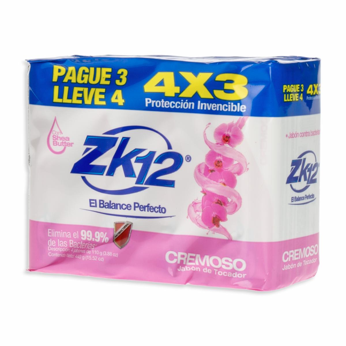 Jabón En Barra Antibacterial Cremoso ZK12 440 G