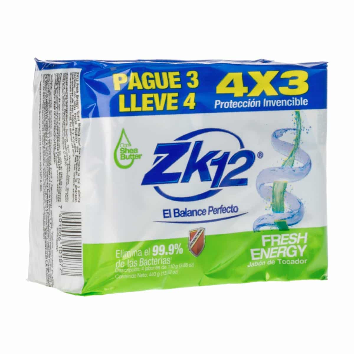 Jabón En Barra Antibacterial Fresh Energy ZK12 440 G - Imagen 2