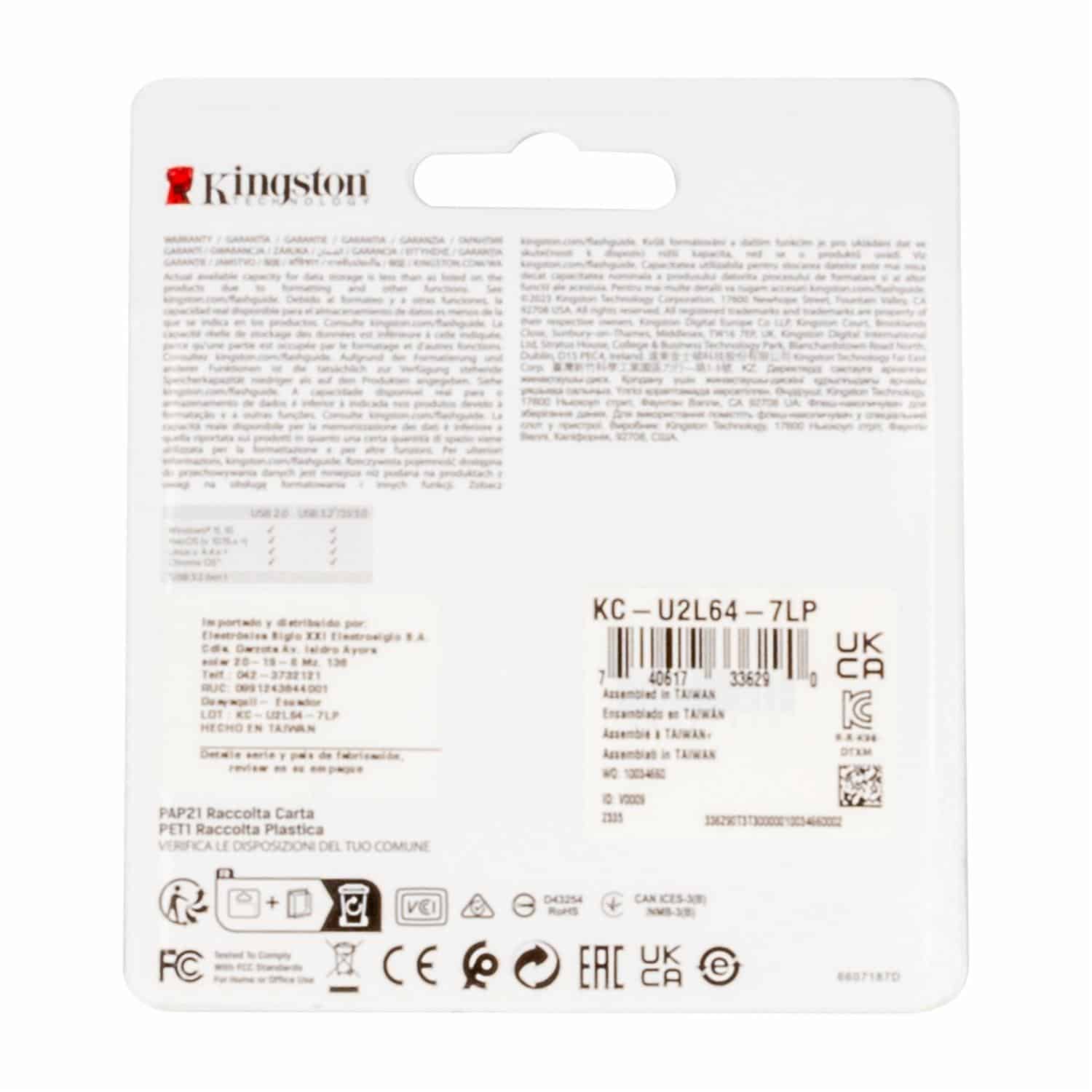 Flash Memory USB3.2 GEN 1 EXODIA M MORADO KINGSTON 64 Gb - Imagen 2