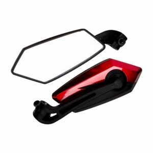 Espejo Retrovisor Para Moto Color Rojo Y Negro TAEKO 8-10 Mm