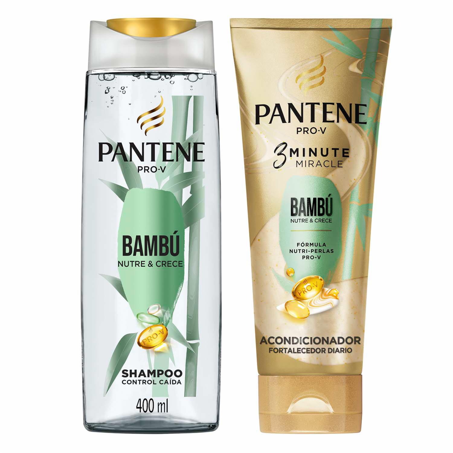 Shampoo De Cabello Pack Shampoo+Acondicionador 3 Min De Bambú PANTENE 570 Ml