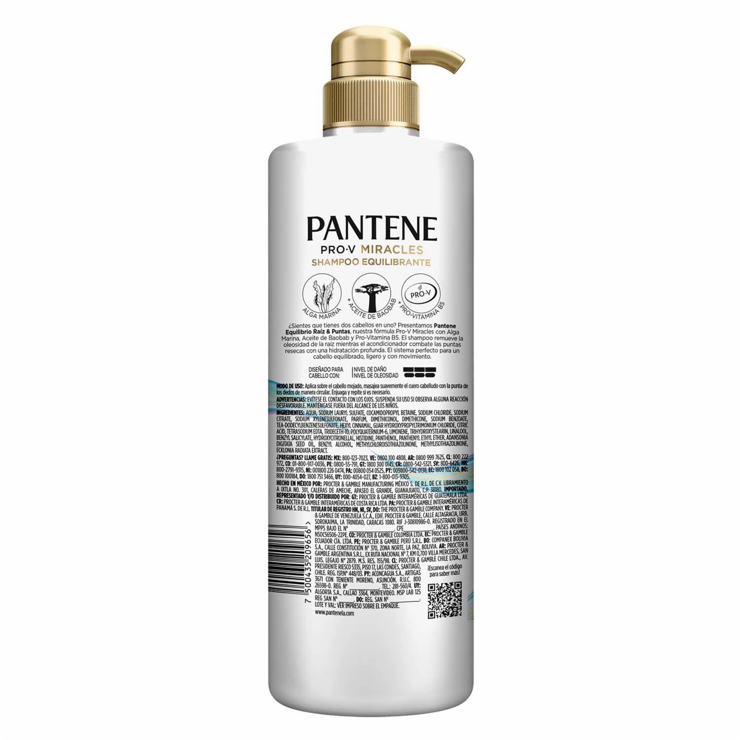 Shampoo De Cabello Equilibrio Raíz y Puntas Pro-V Miracles PANTENE 510 Ml