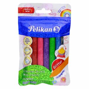 Crayones Jumbo Triangular De Colores Escarchado PELIKAN X 6 Uds